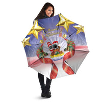 American Samoa Christmas Umbrella Seashell Santa Beach Vibes - Polynesian Pride