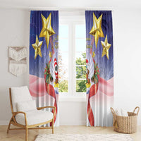 American Samoa Christmas Window Curtain Seashell Santa Beach Vibes - Polynesian Pride