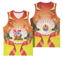 French Polynesia Christmas Basketball Jersey Seashell Santa Beach Vibes LT05 - Polynesian Pride