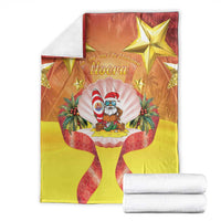 French Polynesia Christmas Blanket Seashell Santa Beach Vibes - Polynesian Pride