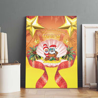 French Polynesia Christmas Canvas Wall Art Seashell Santa Beach Vibes LT05 - Polynesian Pride