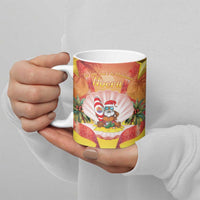 French Polynesia Christmas Ceramic Mug Seashell Santa Beach Vibes - Polynesian Pride