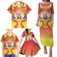 French Polynesia Christmas Family Matching Puletasi and Hawaiian Shirt Seashell Santa Beach Vibes LT05 - Polynesian Pride