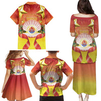 French Polynesia Christmas Family Matching Puletasi and Hawaiian Shirt Seashell Santa Beach Vibes LT05 - Polynesian Pride