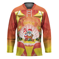 French Polynesia Christmas Hockey Jersey Seashell Santa Beach Vibes LT05 Unisex Orange - Polynesian Pride