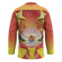 French Polynesia Christmas Hockey Jersey Seashell Santa Beach Vibes LT05 - Polynesian Pride