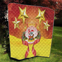 French Polynesia Christmas Quilt Seashell Santa Beach Vibes - Polynesian Pride