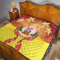 French Polynesia Christmas Quilt Seashell Santa Beach Vibes - Polynesian Pride