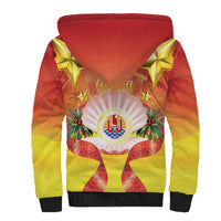 French Polynesia Christmas Sherpa Hoodie Seashell Santa Beach Vibes LT05 - Polynesian Pride