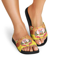 French Polynesia Christmas Slide Sandals Seashell Santa Beach Vibes LT05 - Polynesian Pride