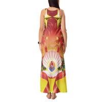 French Polynesia Christmas Tank Maxi Dress Seashell Santa Beach Vibes LT05 - Polynesian Pride