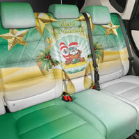 Cook Islands Christmas Back Car Seat Cover Seashell Santa Beach Vibes - Polynesian Pride
