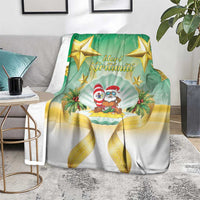 Cook Islands Christmas Blanket Seashell Santa Beach Vibes - Polynesian Pride