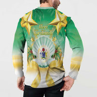 Cook Islands Christmas Button Sweatshirt Seashell Santa Beach Vibes - Polynesian Pride