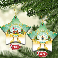 Cook Islands Christmas Ceramic Ornament Seashell Santa Beach Vibes - Polynesian Pride