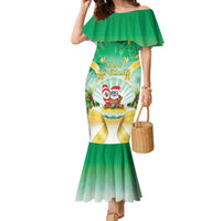 Cook Islands Christmas Family Matching Mermaid Dress and Hawaiian Shirt Seashell Santa Beach Vibes - Polynesian Pride