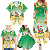Cook Islands Christmas Family Matching Summer Maxi Dress and Hawaiian Shirt Seashell Santa Beach Vibes - Polynesian Pride