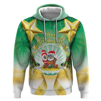 Cook Islands Christmas Hoodie Seashell Santa Beach Vibes - Polynesian Pride