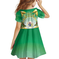 Cook Islands Christmas Kid Short Sleeve Dress Seashell Santa Beach Vibes - Polynesian Pride