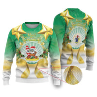 Cook Islands Christmas Ugly Christmas Sweater Seashell Santa Beach Vibes - Polynesian Pride