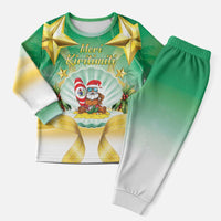 Cook Islands Christmas Pajama Set Seashell Santa Beach Vibes - Polynesian Pride