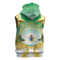 Cook Islands Christmas Sleeveless Zip Hoodie Seashell Santa Beach Vibes LT05 - Polynesian Pride