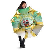 Cook Islands Christmas Umbrella Seashell Santa Beach Vibes - Polynesian Pride