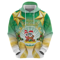 Cook Islands Christmas Zip Hoodie Seashell Santa Beach Vibes - Polynesian Pride