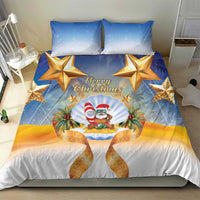 Marshall Islands Christmas Bedding Set Seashell Santa Beach Vibes - Polynesian Pride