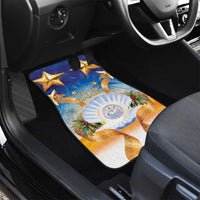 Marshall Islands Christmas Car Mats Seashell Santa Beach Vibes - Polynesian Pride