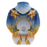Marshall Islands Christmas Hoodie Seashell Santa Beach Vibes - Polynesian Pride