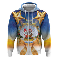 Marshall Islands Christmas Hoodie Seashell Santa Beach Vibes - Polynesian Pride
