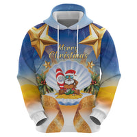 Marshall Islands Christmas Hoodie Seashell Santa Beach Vibes - Polynesian Pride