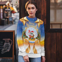 Marshall Islands Christmas Ugly Christmas Sweater Seashell Santa Beach Vibes - Polynesian Pride