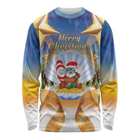 Marshall Islands Christmas Long Sleeve Shirt Seashell Santa Beach Vibes - Polynesian Pride
