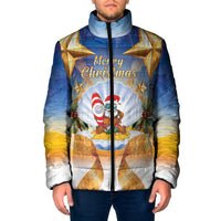 Marshall Islands Christmas Padded Jacket Seashell Santa Beach Vibes - Polynesian Pride