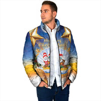 Marshall Islands Christmas Padded Jacket Seashell Santa Beach Vibes - Polynesian Pride