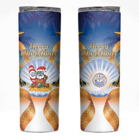 Marshall Islands Christmas Skinny Tumbler Seashell Santa Beach Vibes - Polynesian Pride