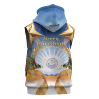 Marshall Islands Christmas Sleeveless Hoodie Seashell Santa Beach Vibes - Polynesian Pride