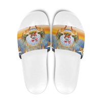 Marshall Islands Christmas Slide Sandals Seashell Santa Beach Vibes - Polynesian Pride