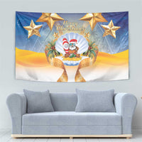 Marshall Islands Christmas Tapestry Seashell Santa Beach Vibes - Polynesian Pride