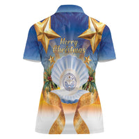 Marshall Islands Christmas Women Polo Shirt Seashell Santa Beach Vibes - Polynesian Pride