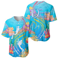 Under The Sea Scuba Diving Baseball Jersey Polynesian Pattern LT05 - Polynesian Pride