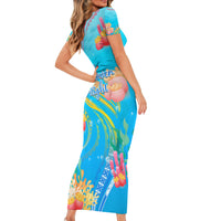 Under The Sea Scuba Diving Short Sleeve Bodycon Dress Polynesian Pattern LT05 - Polynesian Pride
