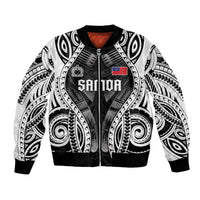 Personalised Remember Samoa Black Saturday Bomber Jacket Samoa Mo Samoa LT05 Unisex Black - Polynesian Pride