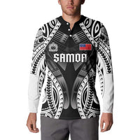 Personalised Remember Samoa Black Saturday Button Sweatshirt Samoa Mo Samoa LT05 - Polynesian Pride