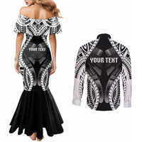 Personalised Remember Samoa Black Saturday Couples Matching Mermaid Dress and Long Sleeve Button Shirt Samoa Mo Samoa LT05 - Polynesian Pride