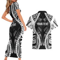 Personalised Remember Samoa Black Saturday Couples Matching Short Sleeve Bodycon Dress and Hawaiian Shirt Samoa Mo Samoa LT05 - Polynesian Pride