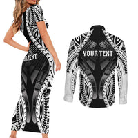 Personalised Remember Samoa Black Saturday Couples Matching Short Sleeve Bodycon Dress and Long Sleeve Button Shirt Samoa Mo Samoa - Polynesian Pride