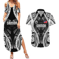 Personalised Remember Samoa Black Saturday Couples Matching Summer Maxi Dress and Hawaiian Shirt Samoa Mo Samoa LT05 Black - Polynesian Pride